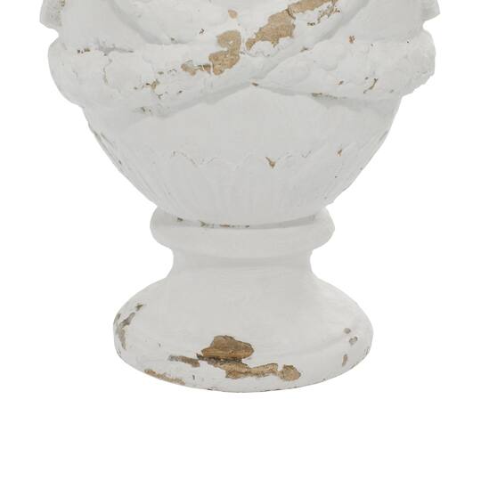 White Fiberglass Farmhouse Vase, 18" x 11" x 11"